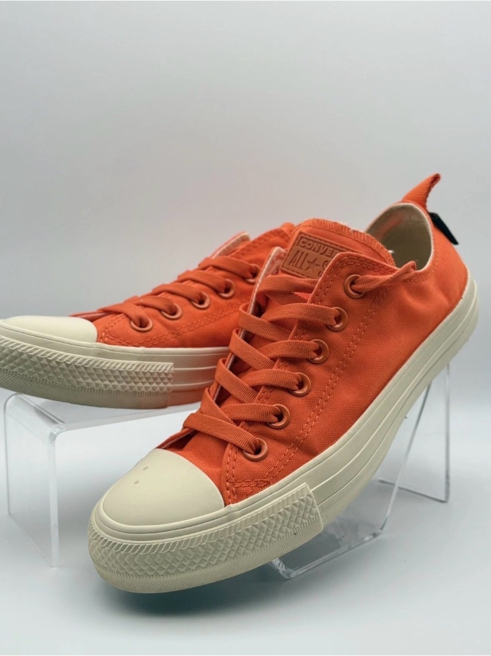 Converse Low Top Sneakers in Orange with Cream Sole